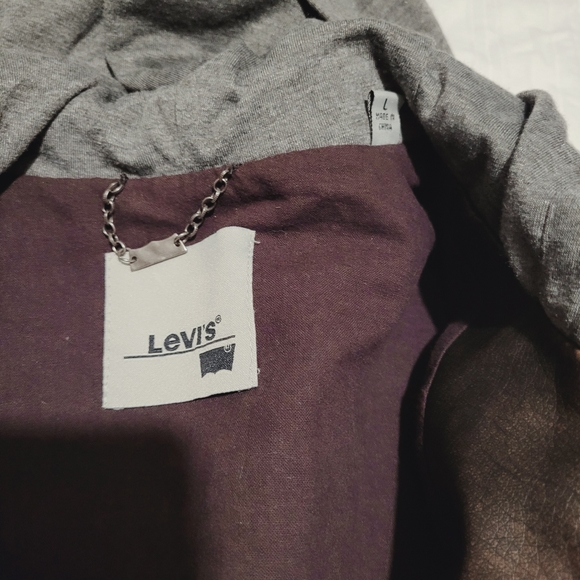 Womans Levi's Feux Leather hooded Jacket - Picture 2 of 4